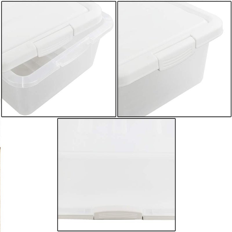 Wekioger Versatile Storage Organizer Plastic Bins with Lids, White 2 Packs, 14 Quart. - Image 5